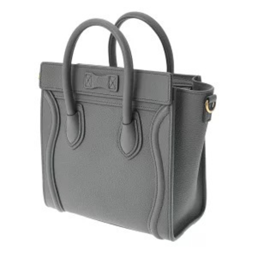 Celine Handbag Baby Calfskin bag Coal Drummed Luggage
